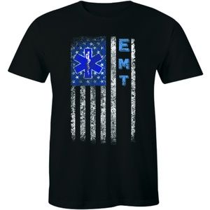 Emergency Medical Technician Men EMT Flag T-shirt